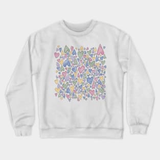 Watercolor Hearts Crewneck Sweatshirt